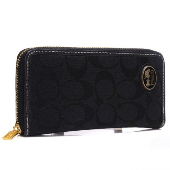 Coach Logo Large Black Wallets ARN | Women